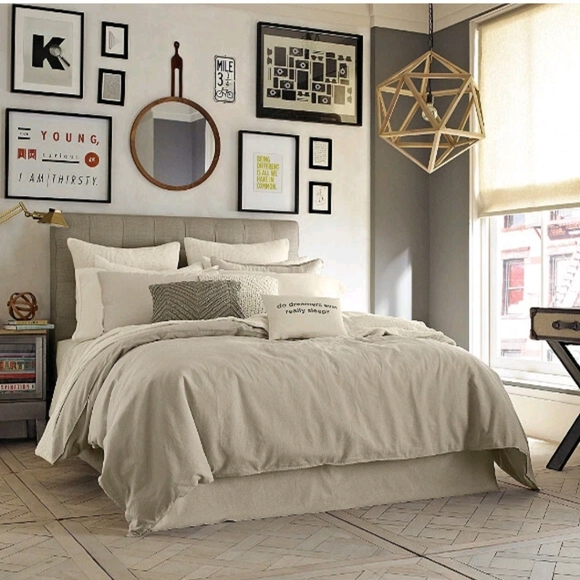 Kenneth Cole Reaction Other - Kenneth Cole Reaction Home Mineral Linen Cotton Blend Duvet Cover Oatmeal King